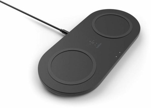 BELKIN Boost Charge Wireless Pad 2x15W Black (WIZ008VFBK) mobiltelefon asztali vezeték nélküli QI indukciós töltő - Hálozati adapter