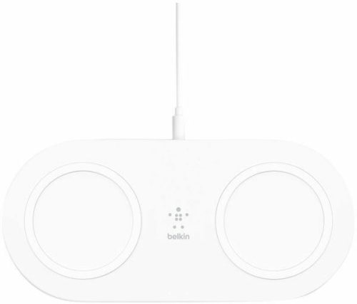 BELKIN Boost Charge Wireless Charging Dual Pads 15W (WIZ008VFWH) mobiltelefon asztali vezeték nélküli QI indukciós töltő - Hálozati adapter