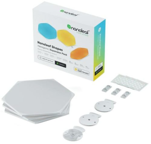 Nanoleaf Intelligens moduláris fénypanelek, hatszög alakú hosszabbító, RGBW LED, 3 panel (NL42-0001HX-3PK) - LED Fénydekor