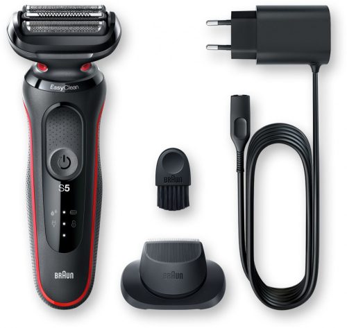 Braun 51-R1200s Wet & Dry Shaver, Black/Red - Borotva