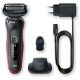 Braun 51-R1200s Wet & Dry Shaver, Black/Red - Borotva